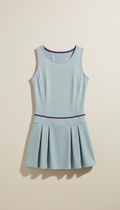 Athletic dress in soft blue fabric