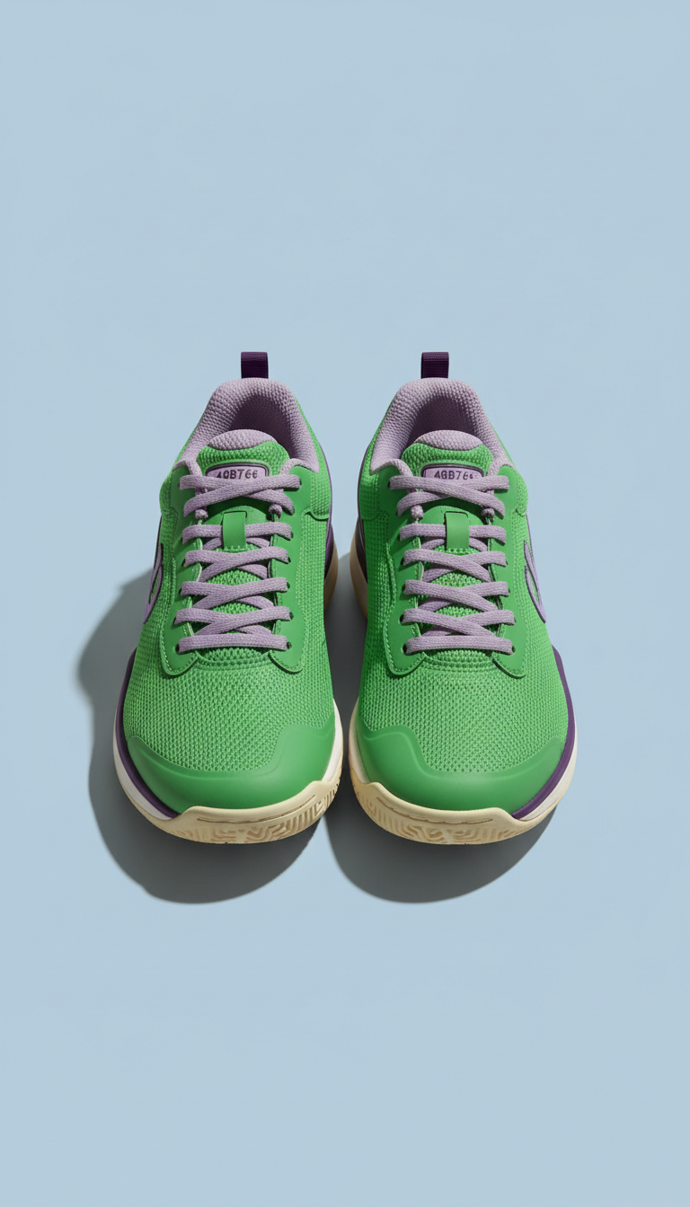 Lightweight pickleball shoes in grass green