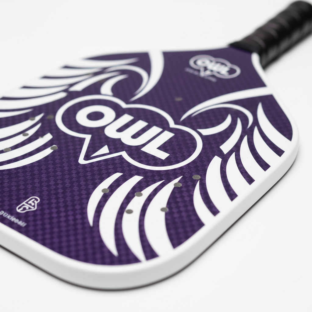 OWL Pickleball Paddle - Purple carbon fiber detail