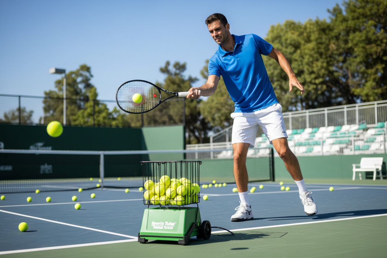 Sports Tutor in action on court