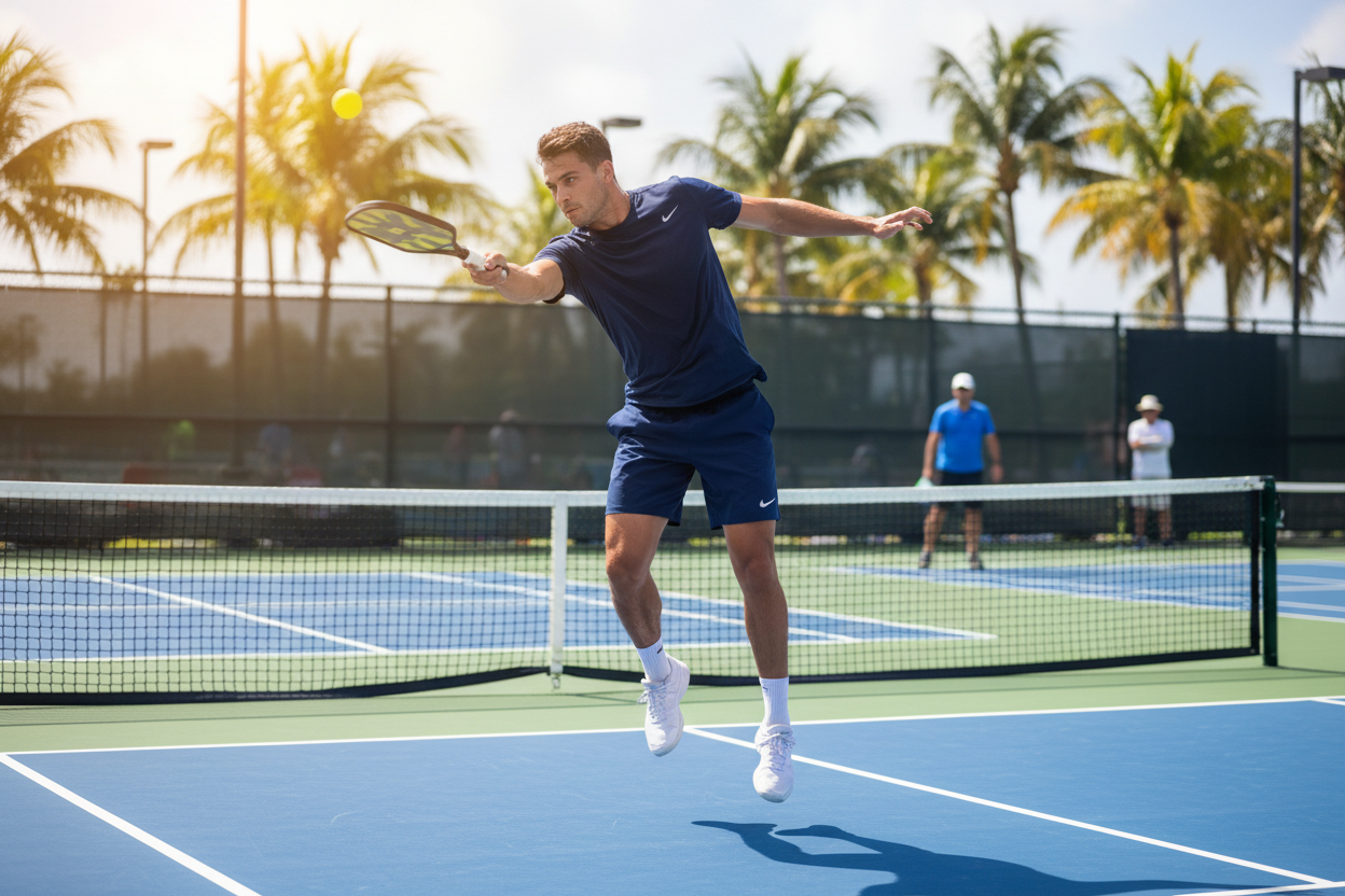 Nike men's shorts on pickleball court